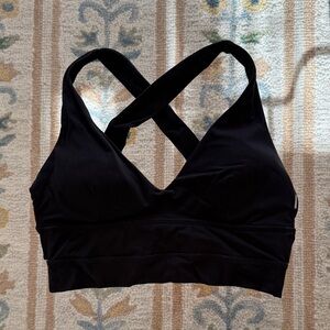 BuffBunny Black Cross-Back Sports Bra